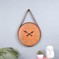 "Vintage Roman Numeral Wall Clock with Leather Strap"