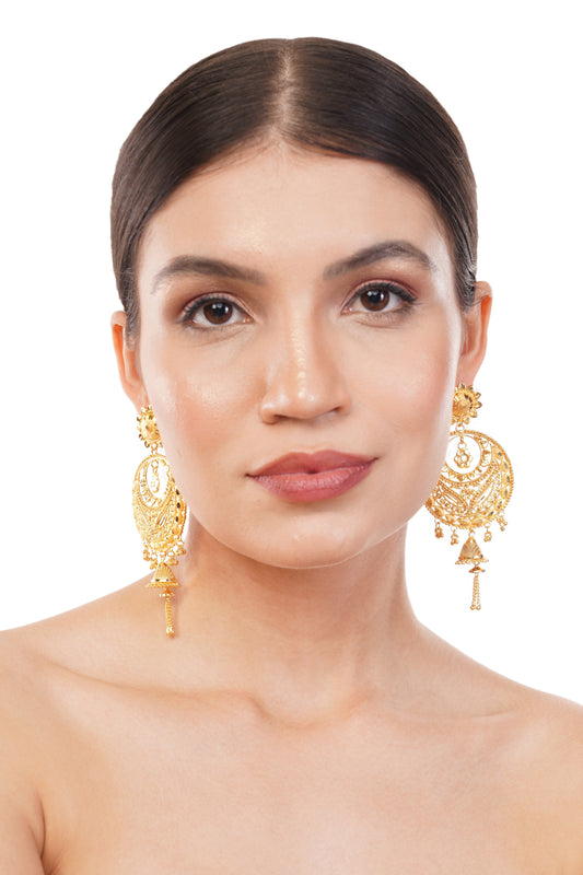 Sun and Moon 1Gm Gold Earrings