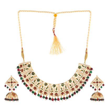 Ethnic and Party Wear 1Gm Gold Plated Necklace and Earring Set